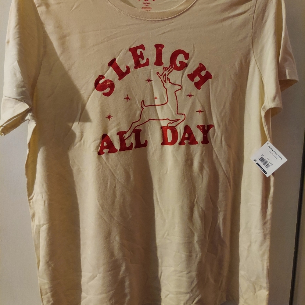 **NWT ** Unisex Women's Size Christmas Shirt Sleigh All Day